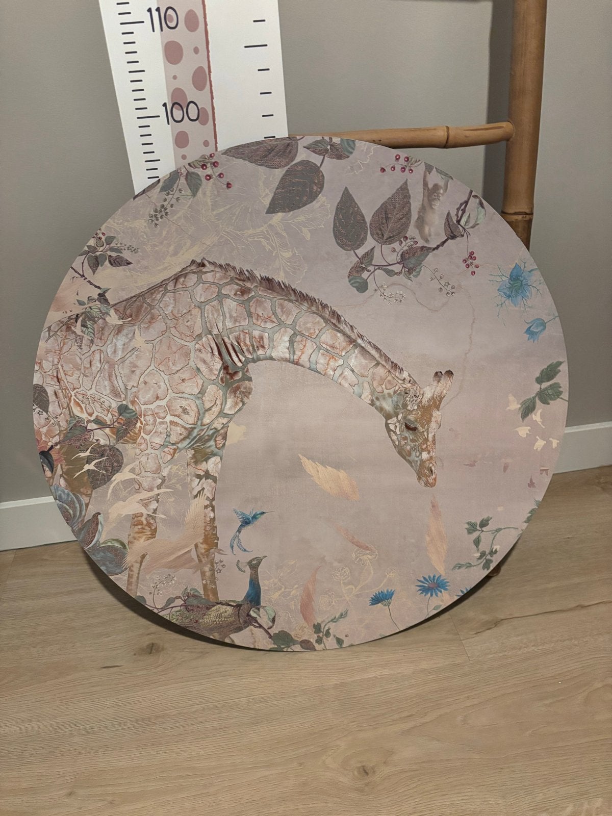 Wandcirkel met Giraffe, Ophalen, Hout, Meerkleurig, Zo goed als nieuw