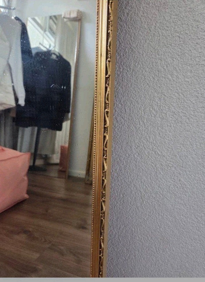 Grote spiegel met gouden lijst 120x40, Huis en Inrichting, Minder dan 50 cm, 100 tot 150 cm, Ophalen of Verzenden, Zo goed als nieuw