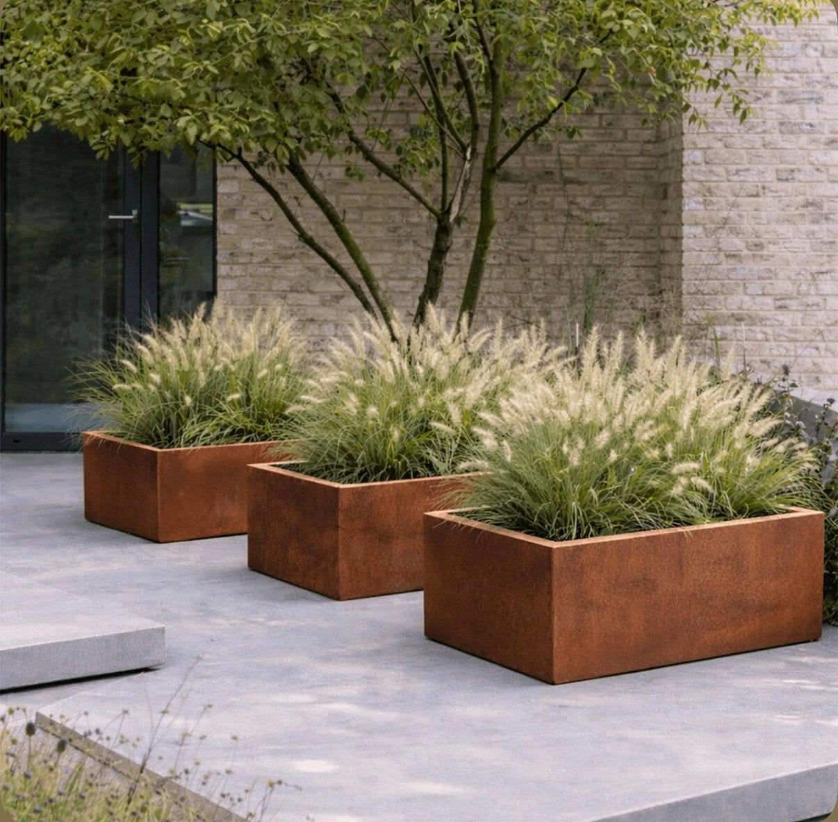 Cortenstalen plantenbak, Tuin en Terras, Ophalen, Nieuw