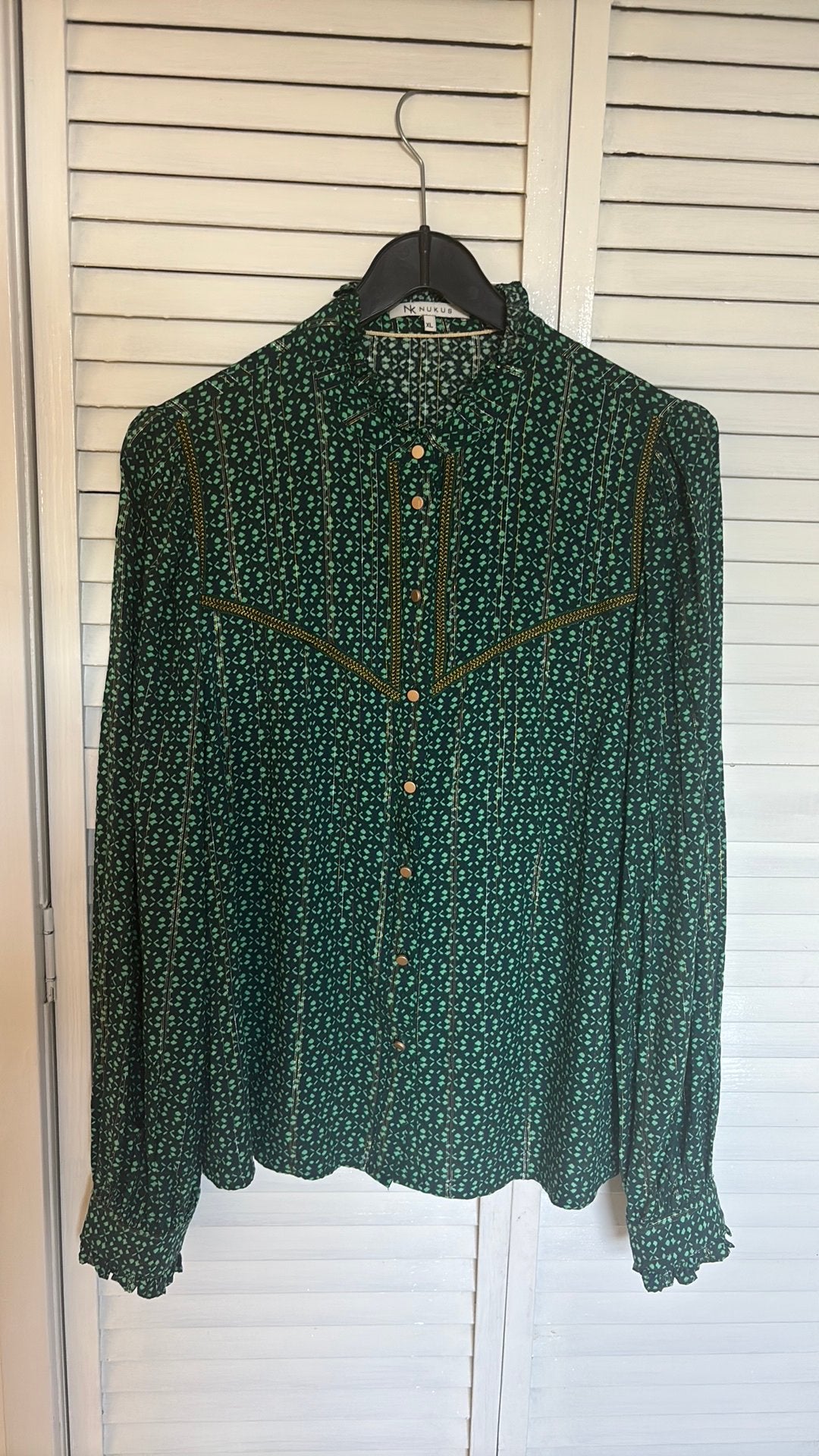 Nukus blouse groen maat XL, Ophalen of Verzenden, Zo goed als nieuw, Maat 46/48 (XL) of groter, Groen