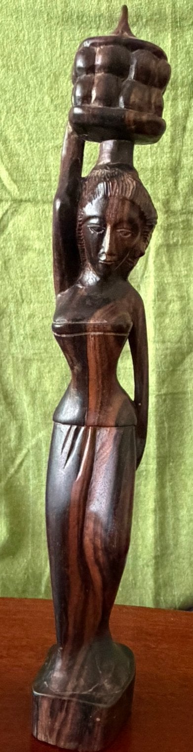 Mooi Balinees art- deco beeldje van Coromandel hout, Antiek en Kunst, Kunst | Beelden en Houtsnijwerken, Ophalen of Verzenden