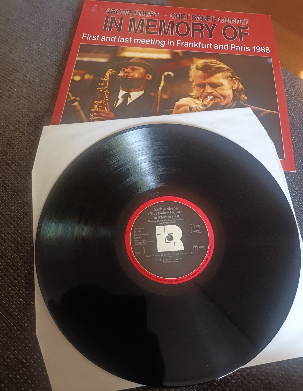 Chet Baker & Archie Shepp - In Memory of 1988/ RARE VG+, Gebruikt, 1980 tot heden, Overige formaten, Ophalen of Verzenden