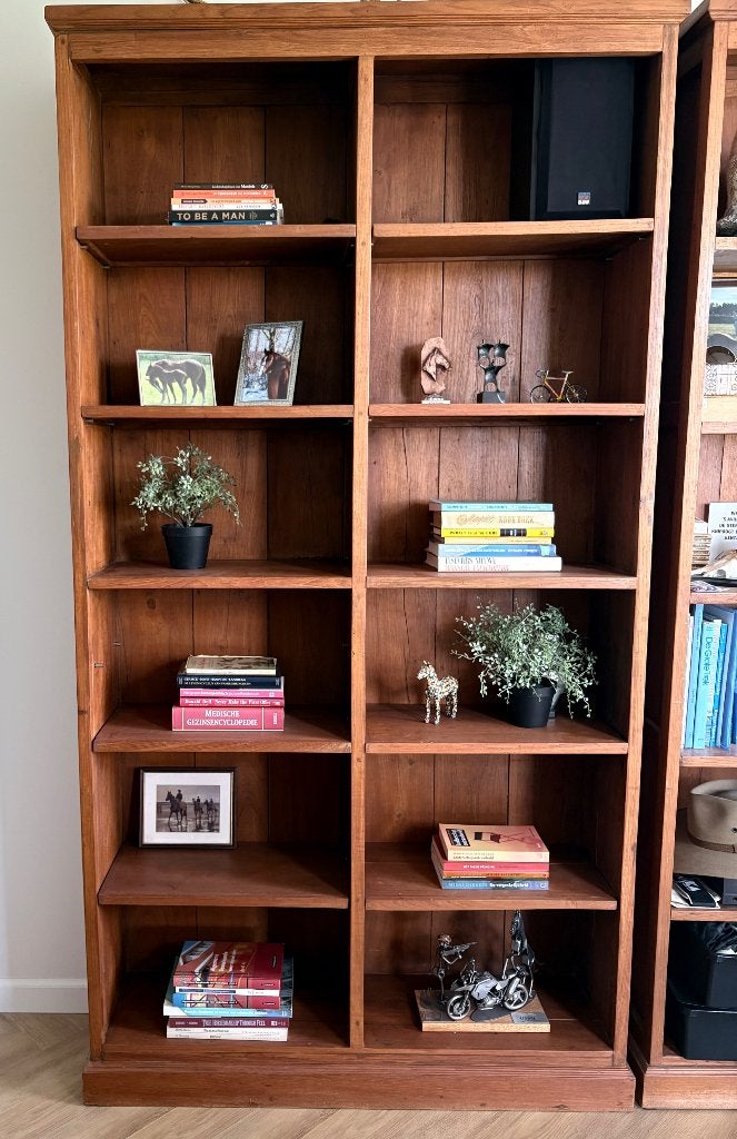 Boekenkast hout 2 stuks, Huis en Inrichting, Kasten | Boekenkasten, Ophalen, Met plank(en), 100 tot 150 cm, 200 cm of meer
