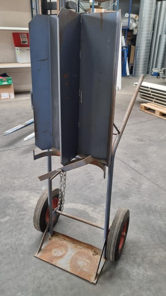 Stevige gasflessenwagen voor 2 flessen, Ophalen