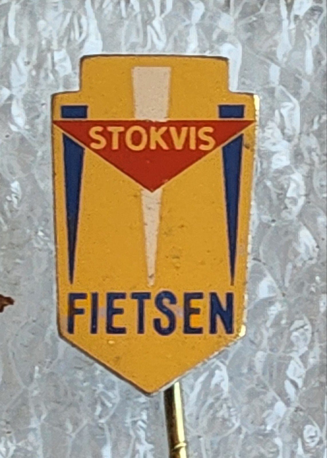 Vintage Stokvis Fietsen Speldje, Ophalen of Verzenden, Gebruikt, Overige onderwerpen, Speldje of Pin