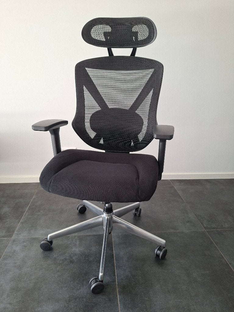 Nette ergonomische bureaustoel met rugsteun en hoofdsteun, Ophalen, Zwart, Zo goed als nieuw, Bureaustoel