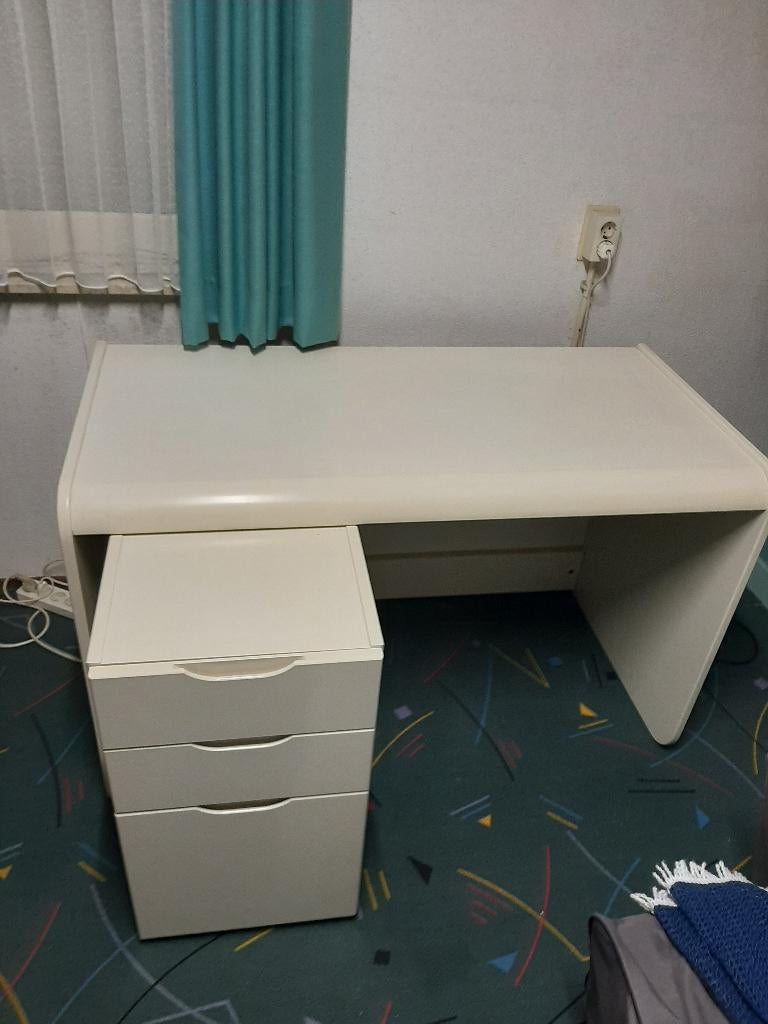 bureau, Ophalen, Gebruikt, Wit, Hout