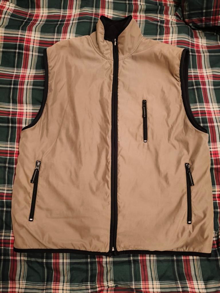 Mouwloos vest beige met ritsen, Maat 52/54 (L), Onbekend, Beige, Ophalen of Verzenden
