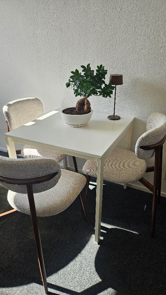 Witte Eettafel 75x75, Ophalen, Gebruikt, 50 tot 100 cm, 50 tot 100 cm