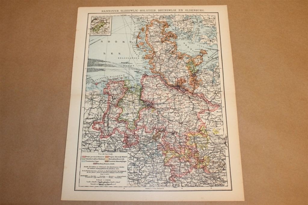 Antieke kaart - Oldenburg, Schleswig-Holstein ed - ca 1900, Ophalen of Verzenden, 1800 tot 2000, Nederland, Landkaart