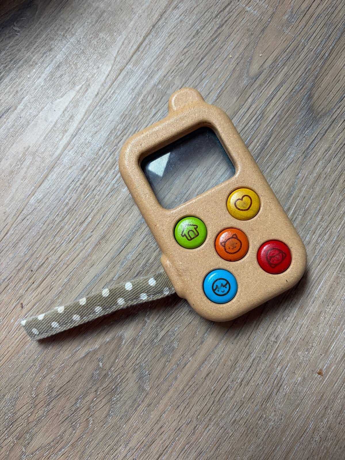PlanToys houten telefoonspeelgoed in goede staat, Ophalen of Verzenden, Gebruikt, Overige typen