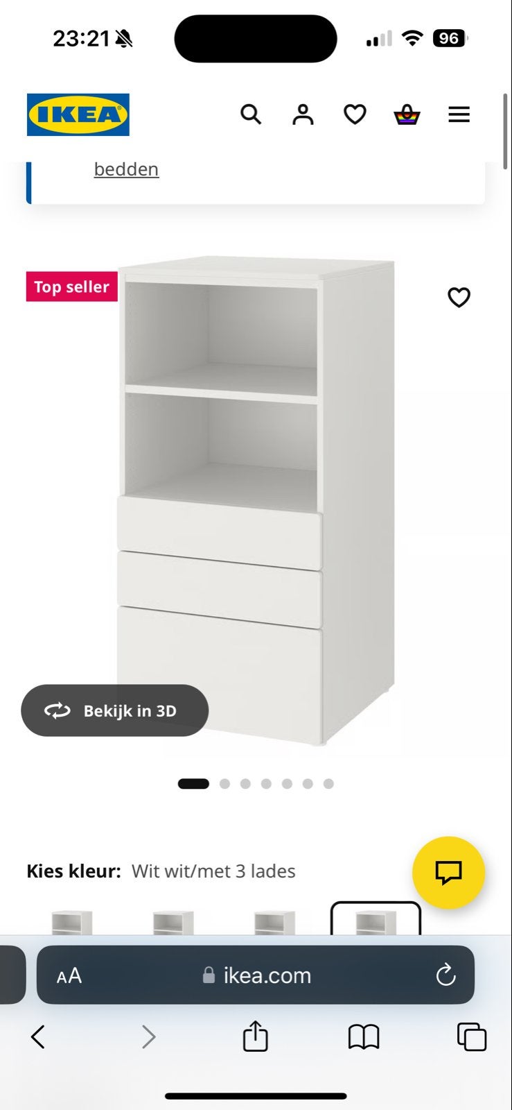 IKEA Smastad / plasta kast 3 lades - Wit, Ophalen, Nieuw