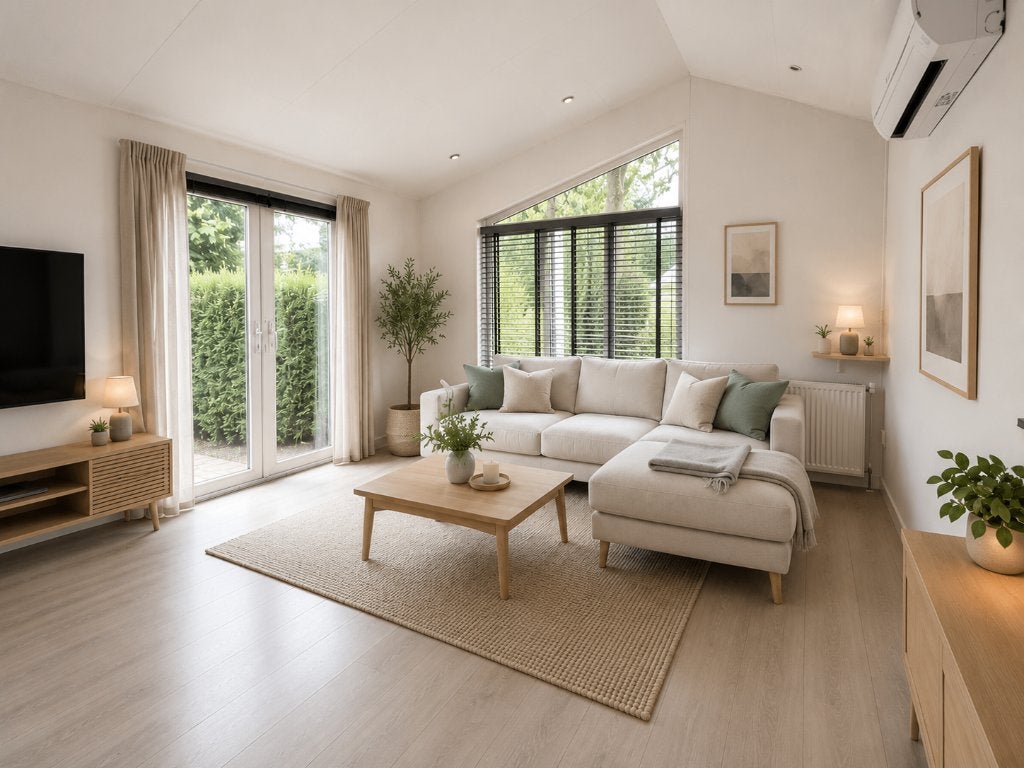 UNIEK VRIJSTAAND RECREATIECHALET | EIGEN GROND | OCHTEN, Huizen en Kamers, Recreatiewoningen te koop, Gelderland, 48 m², 2 slaapkamers