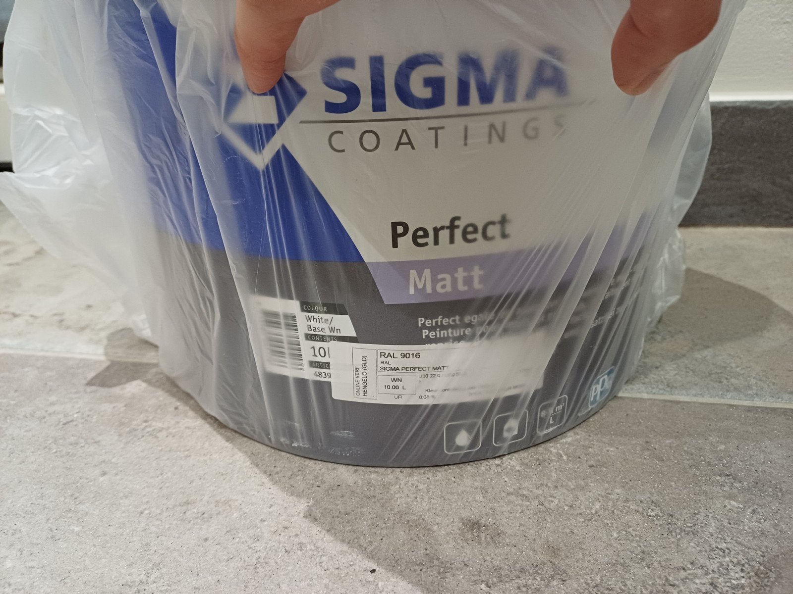 Sigma perfect mat nieuw 10 liter Ral 9016 verkeerswit., Ophalen, Nieuw, Wit