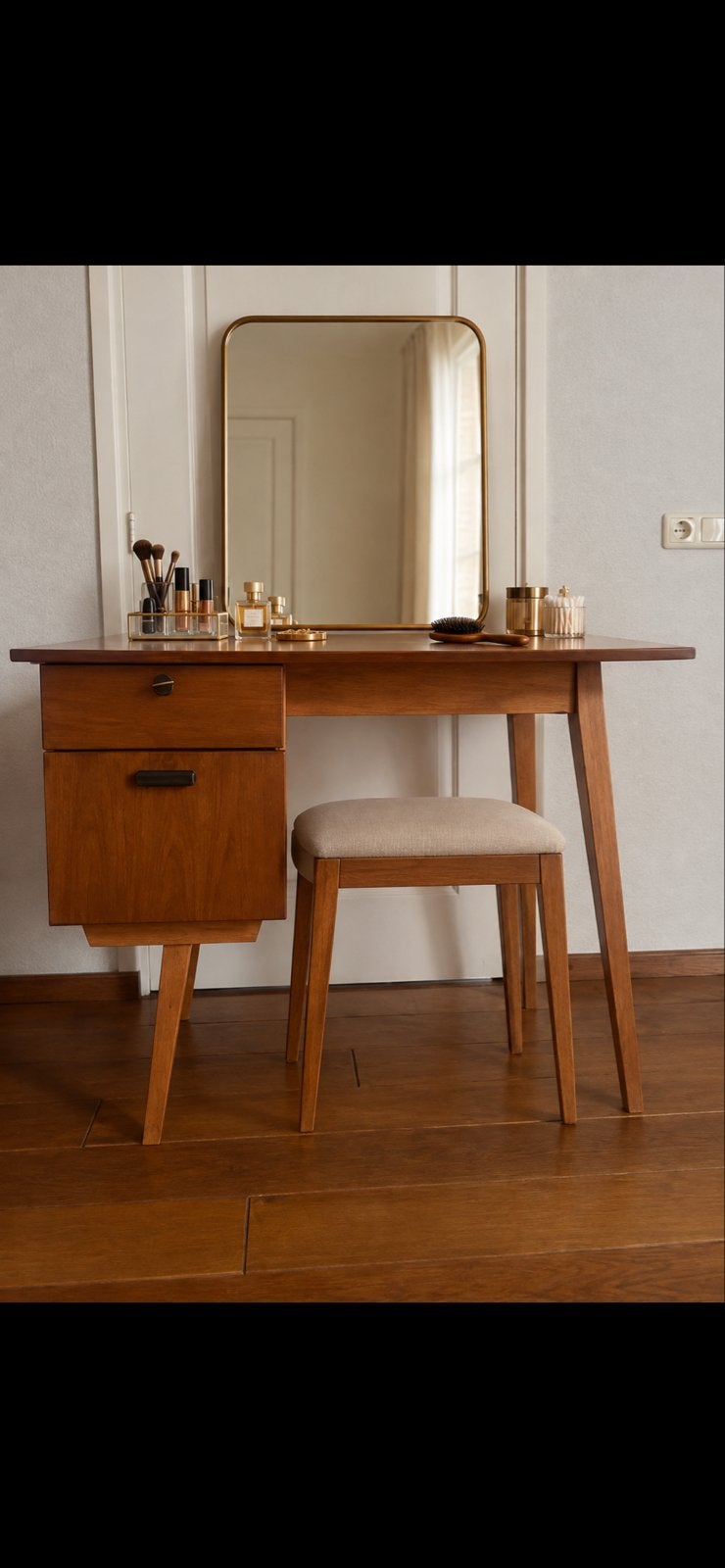 Vintage Teak Kaptafel / Bureautje Jaren '60, Ophalen, Gebruikt, 100 tot 150 cm, Minder dan 100 cm