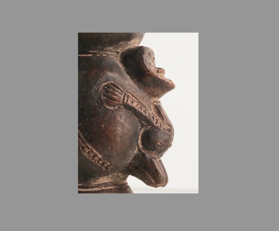 Tikar terracotta olielamp Kameroen Nr.2 (251110-06), Antiek en Kunst, Ophalen of Verzenden