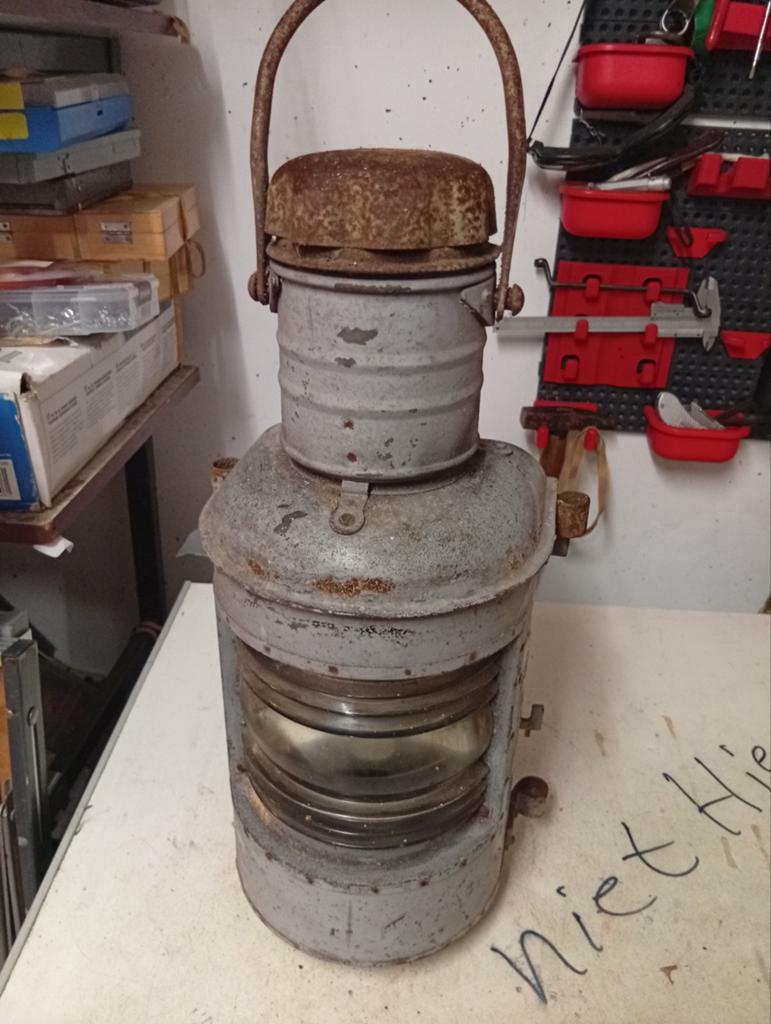 Antieke scheepslamp Ahlemann & Schlatter Bremen-Hemelingen, Ophalen of Verzenden