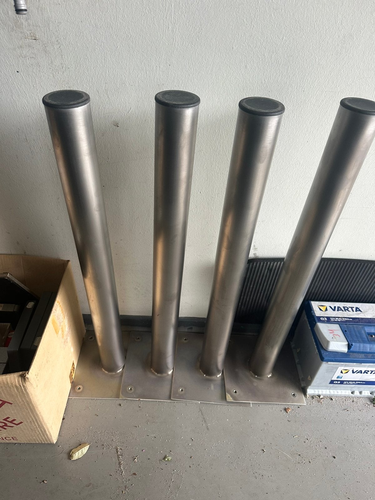 4 rvs tafelpoten, Ophalen, Minder dan 50 cm, 50 tot 100 cm, Rond