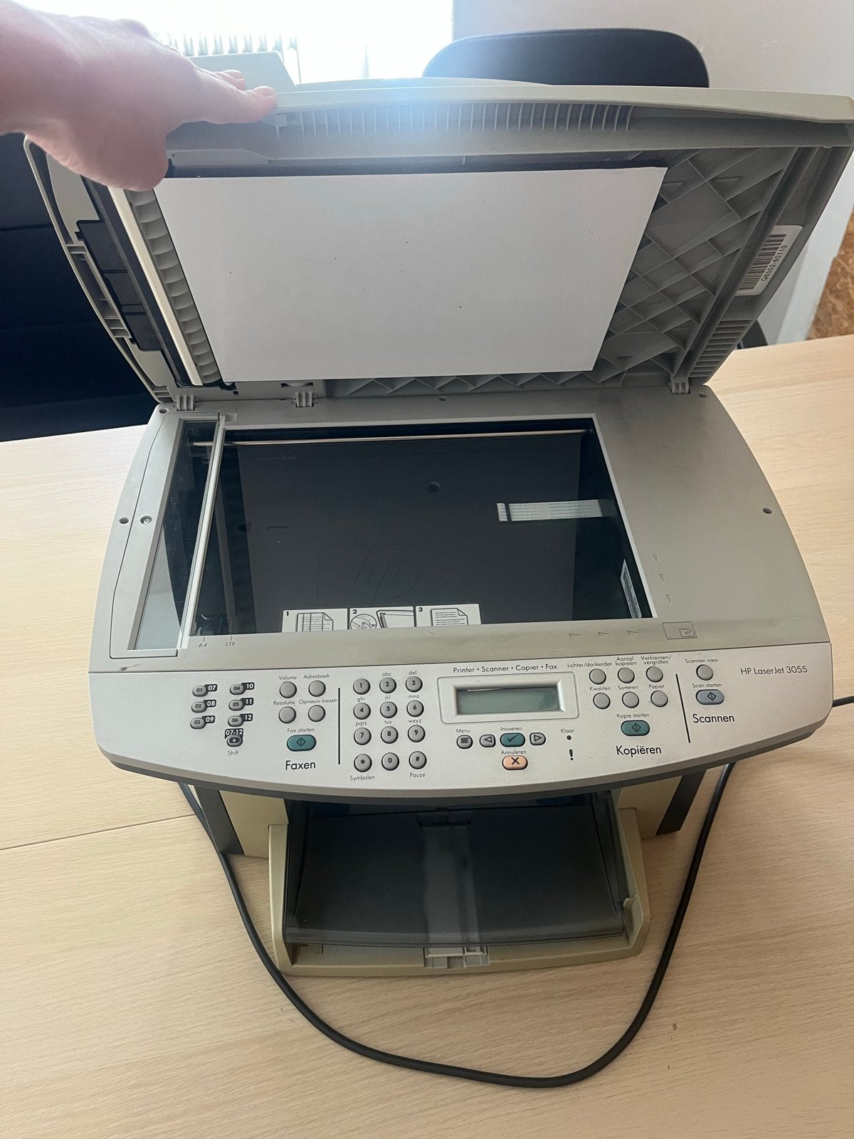 HP LaserJet 3055 All-in-one printer voor onderdelen (gratis), Computers en Software, Printers, Ophalen, Faxen, All-in-one, Niet werkend