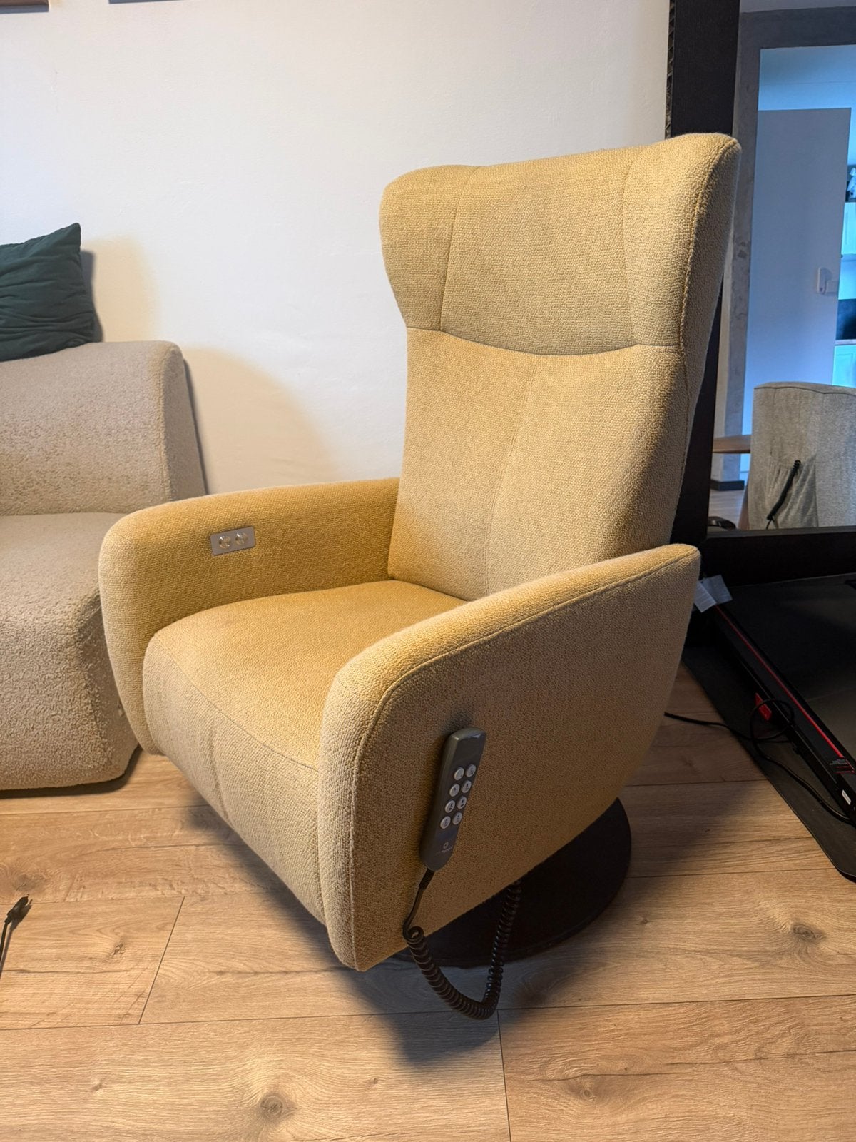 Prominent sta op stoel relaxfauteuil met accu en vele opties, Ophalen, Minder dan 75 cm, Zo goed als nieuw, Stof