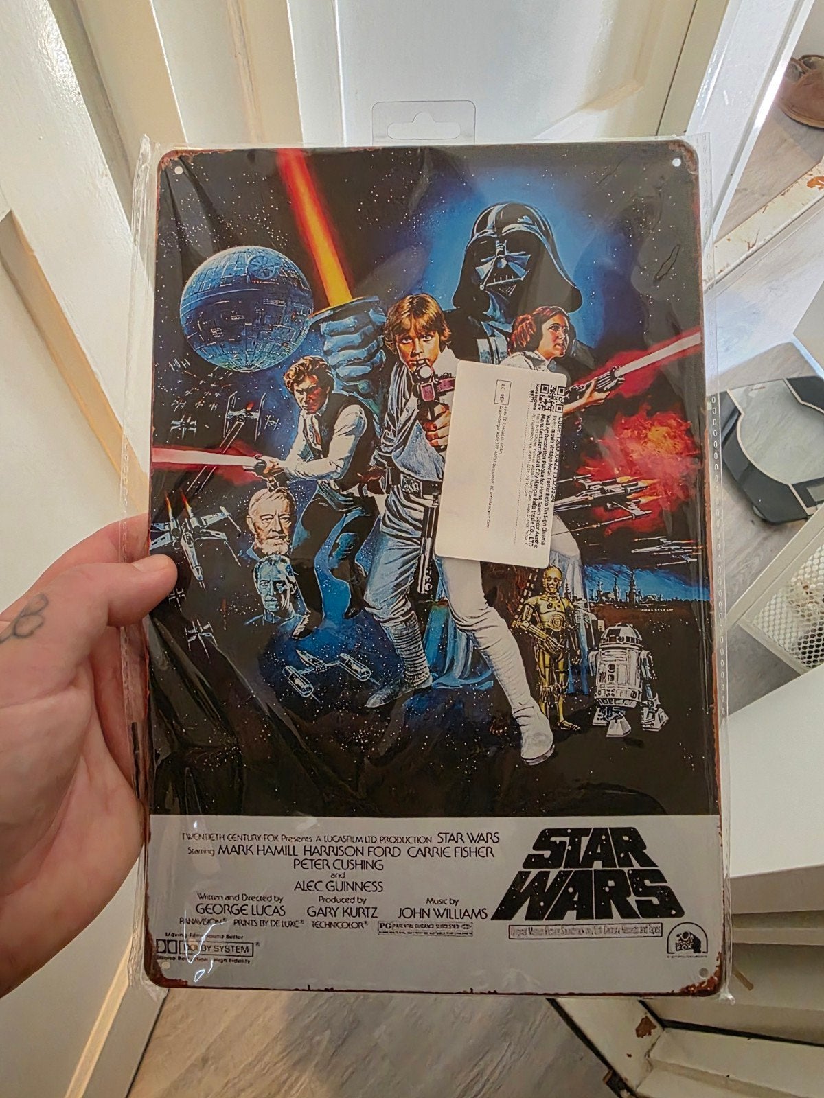 Star wars metalen plaat, Ophalen of Verzenden, Zo goed als nieuw