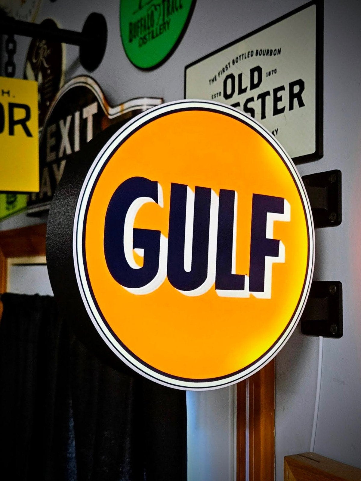 Nieuw Dubbelzijdig Gulf Reclamebord, Ophalen of Verzenden