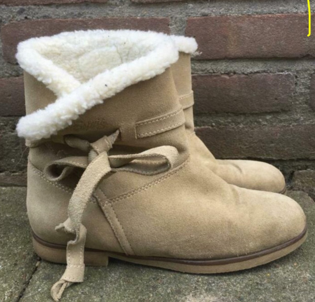 Gevoerde Esprit dameslaarzen - Maat 38, Kleding | Dames, Ophalen of Verzenden, Gedragen, Beige, Lage of Enkellaarzen