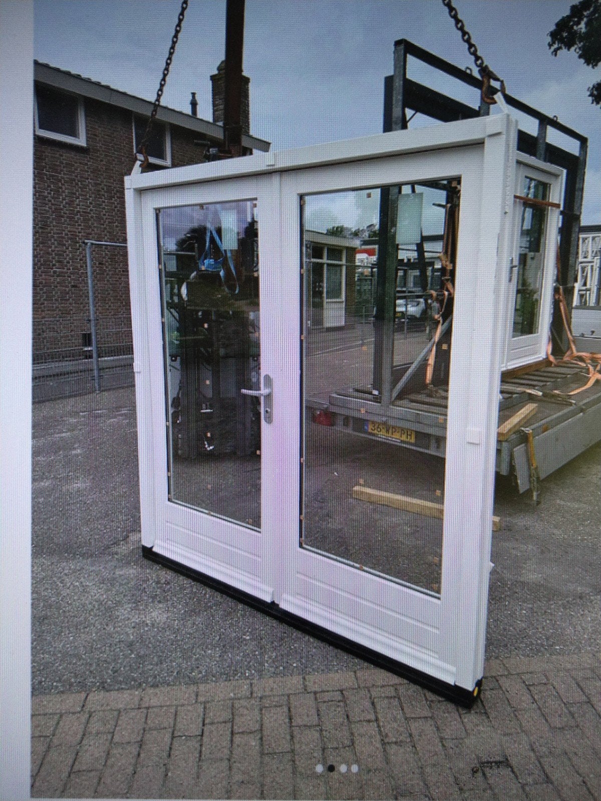 2 x kozijn met dubbele tuindeuren, Doe-het-zelf en Verbouw, Deuren en Horren, Nieuw, Buitendeur, 200 tot 215 cm, 120 cm of meer