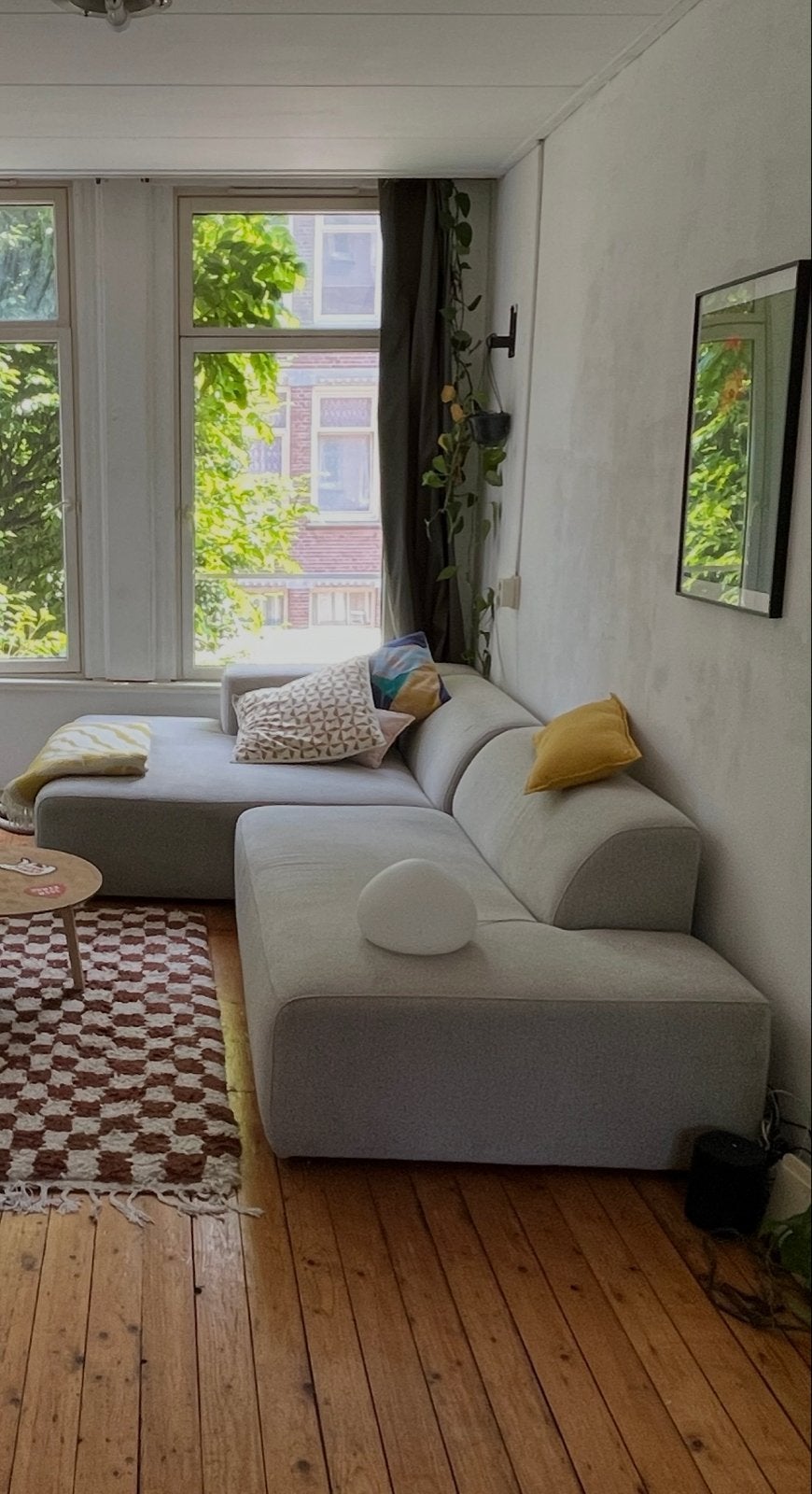 4x6 sofa: X6 Modulaire Hoekbank - Beige Melange (Hoek Links), Huis en Inrichting, Ophalen, 250 tot 300 cm, Gebruikt, 100 tot 125 cm
