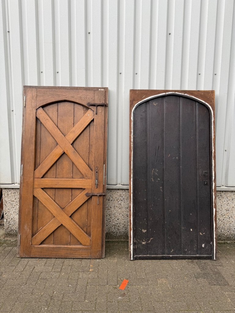 2 identieke antieke eiken boerderijdeuren 99 x 210, 100 tot 120 cm, La belle porte, Jurgen.hoogenboezem@gmail.com, Ophalen of Verzenden