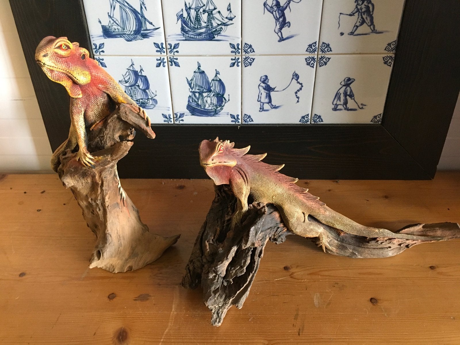 Hagedis, boomstronk,, Ophalen of Verzenden