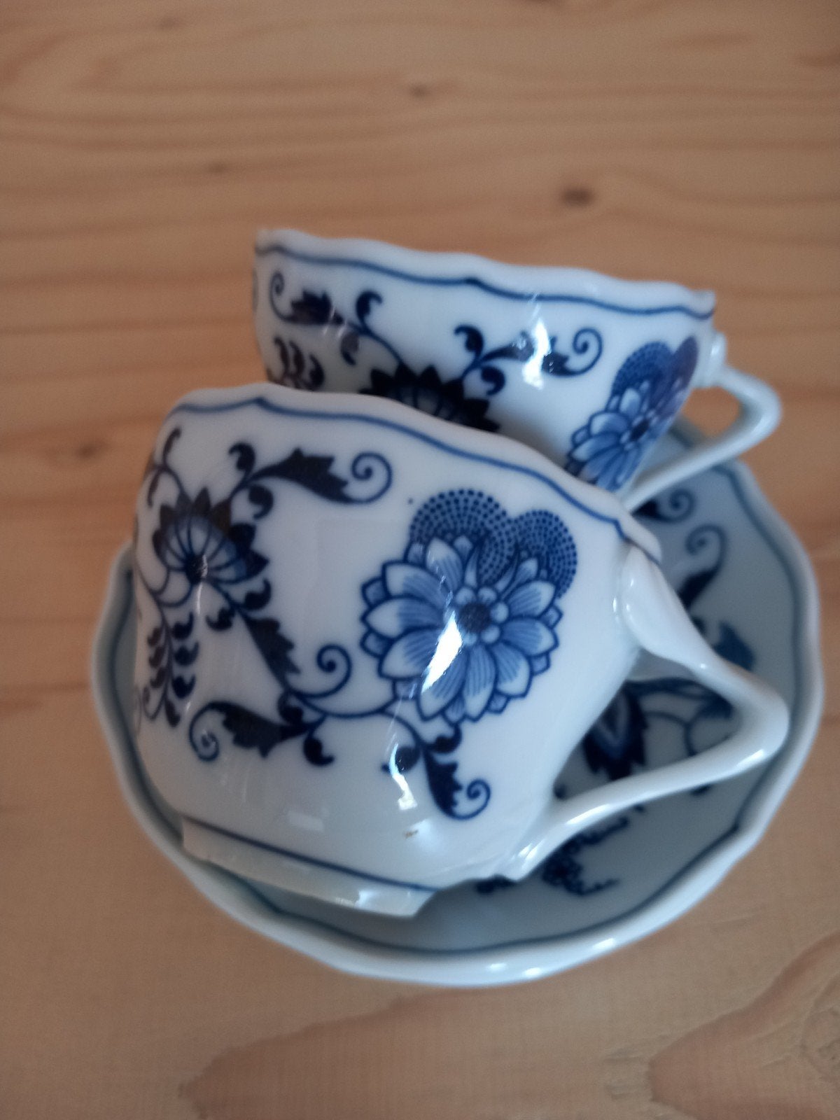 2x Dana Blue kop& Schotel # Vintage, Japans porselein ( Zwie, Ophalen of Verzenden