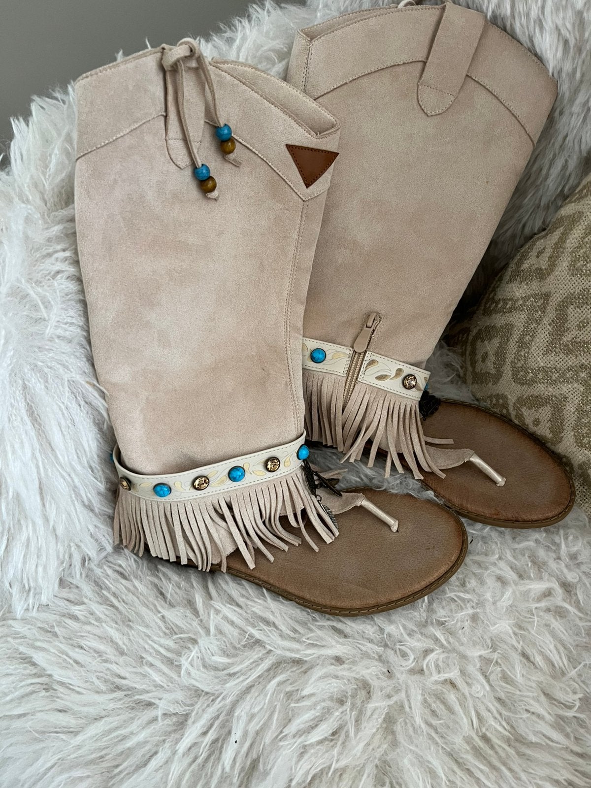 Ibiza laarzen nieuw mt 36, Hoge laarzen, Beige, Nieuw, Ophalen of Verzenden