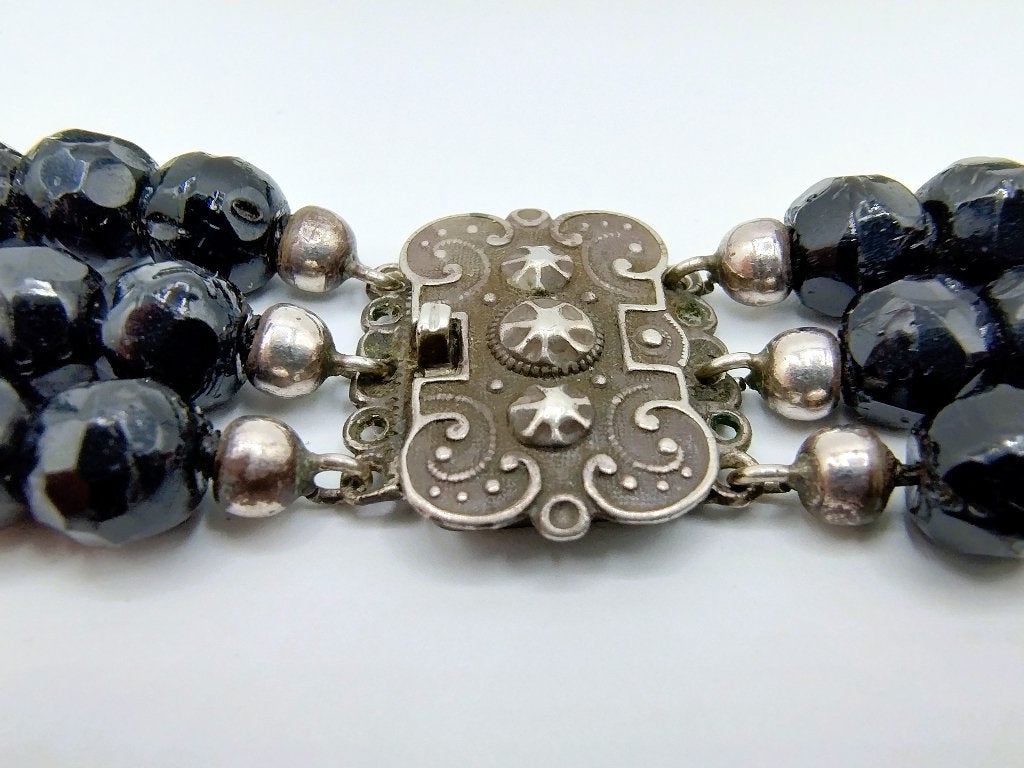 Gitten ketting met zilveren slot, ca. 1900, Sieraden, Tassen en Uiterlijk, Antieke sieraden, Verzenden, Zilver, Ketting