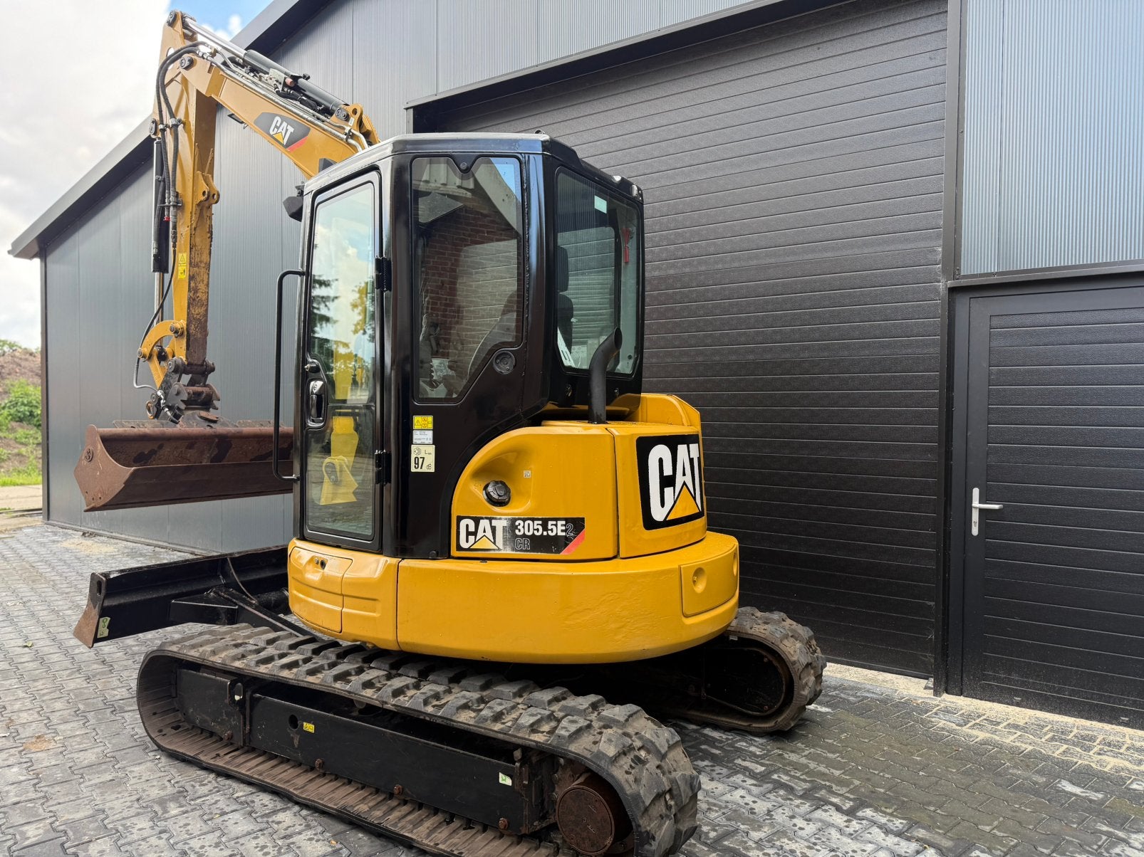 Minigraver caterpillar 305 e2, Ophalen, Graafmachine