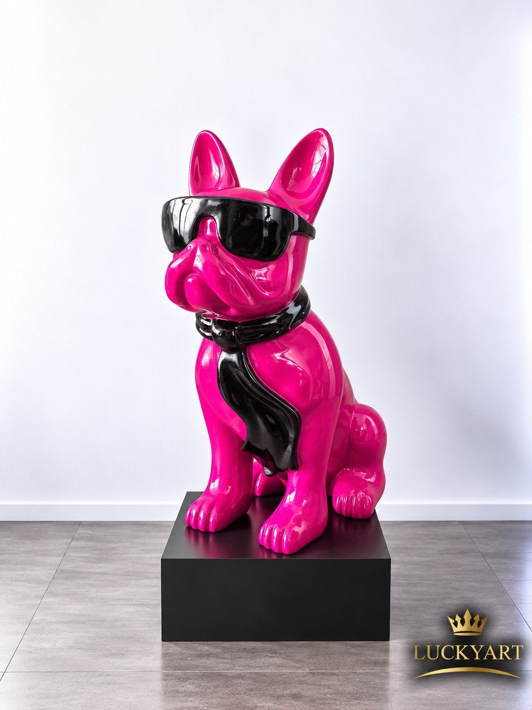 Zittende Hond met Bril 60 cm – Polyester Beeld – €70, Ophalen, Nieuw, Dier