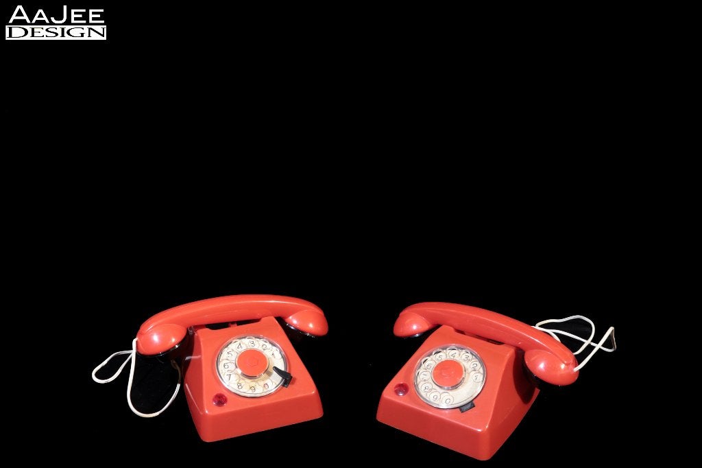 Vintage – Telefoon set – Rood – Speelgoed intercomset, Ophalen of Verzenden