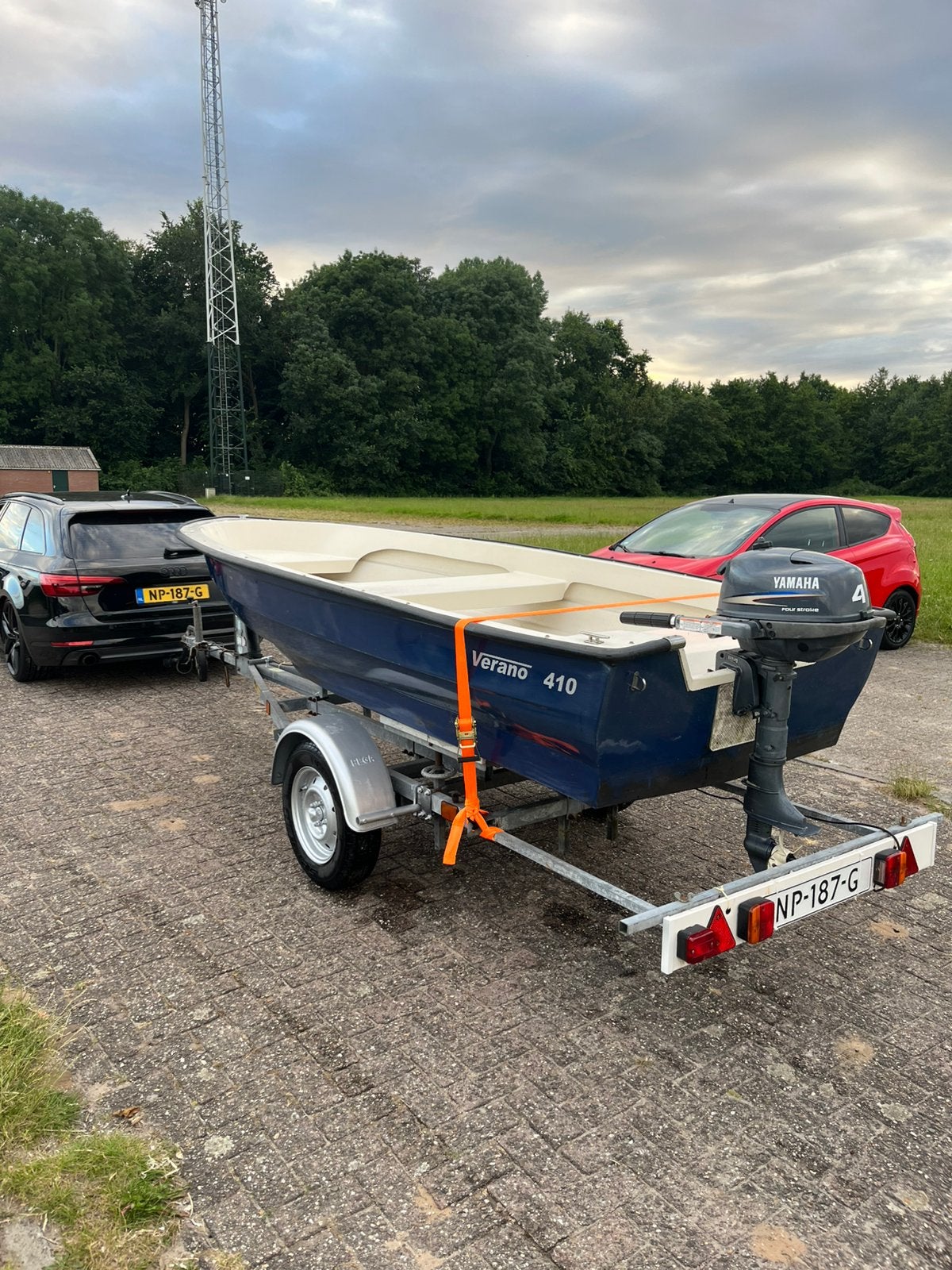 Boot met kanteltrailer Yamaha 4 takt vaar klaar, Ophalen, Gebruikt, Rondzit, Buitenboordmotor