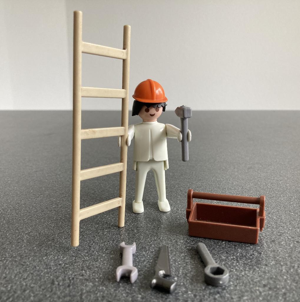 Playmobil 3311 bouwvakker + ladder + volle gereedschapskist, Ophalen of Verzenden, Zo goed als nieuw, Complete set