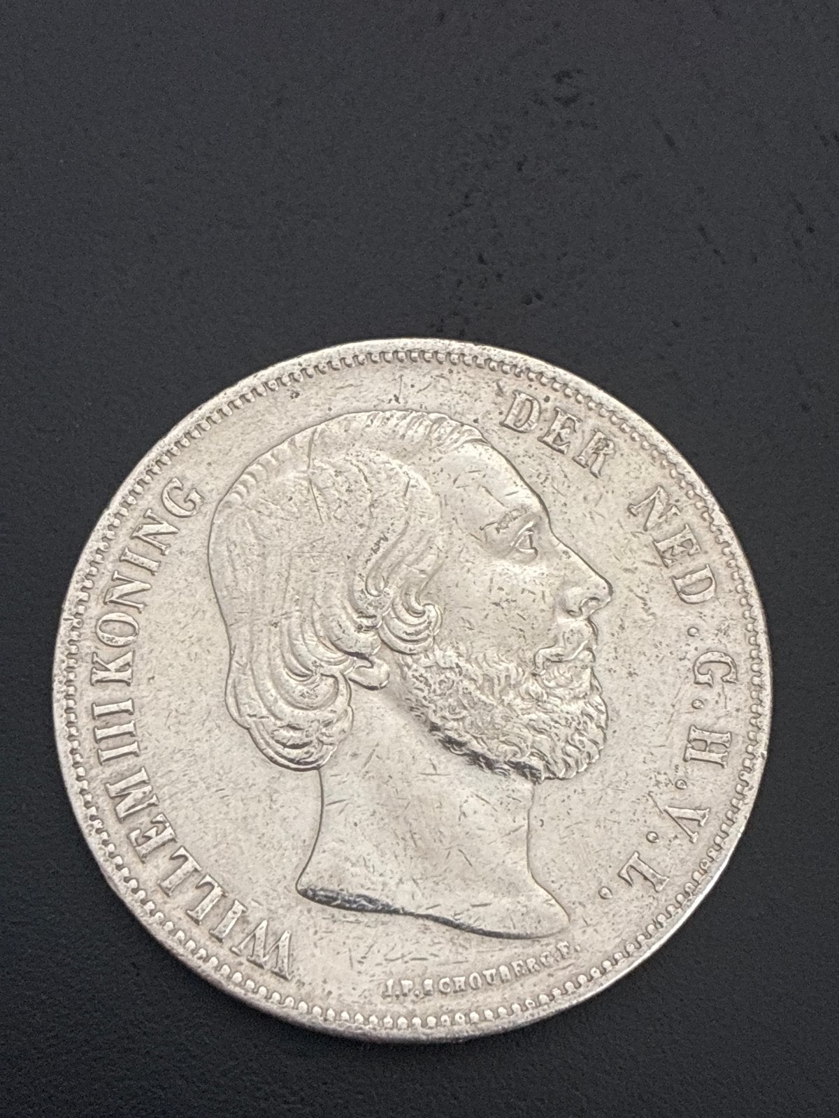 Zilveren 2½ Gulden Willem III 1855 rijksdaalder, Koning Willem III, Zilver, Ophalen of Verzenden, Losse munt