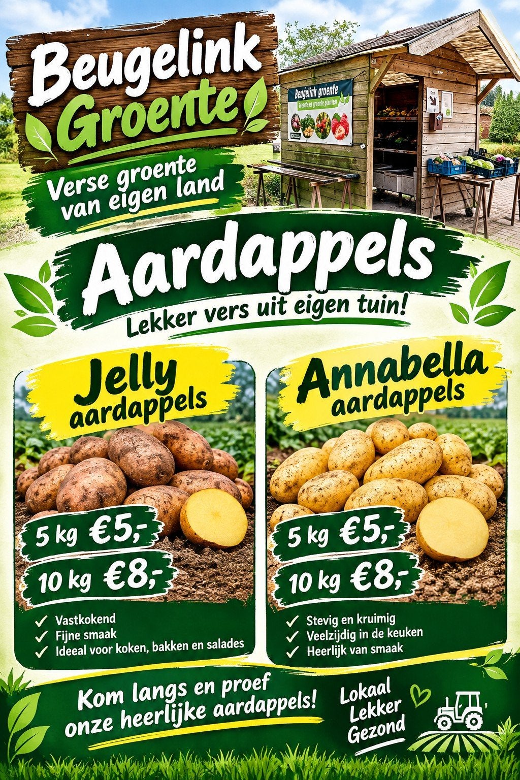 aardappels te koop, Ophalen