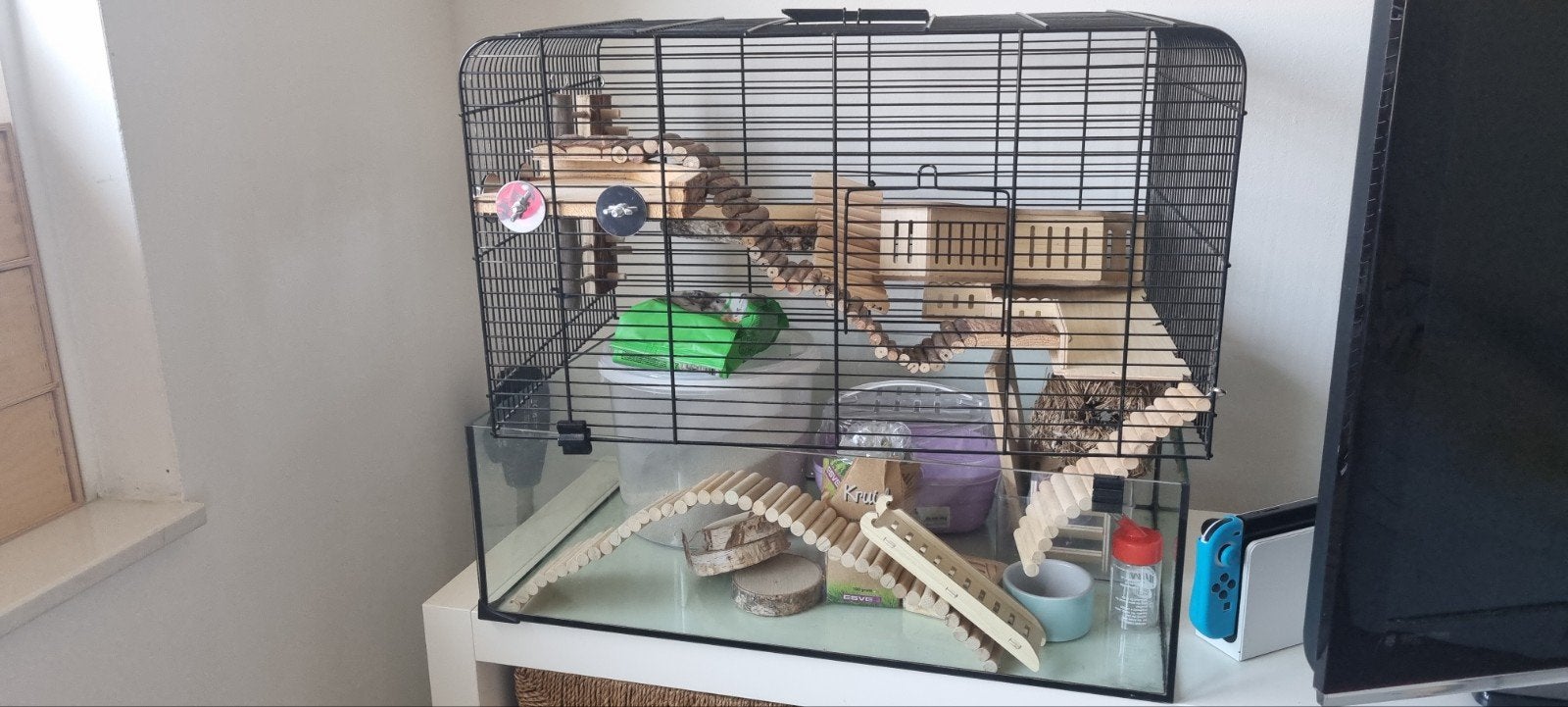 hamsterkooi met toebehoren, Dieren en Toebehoren, Ophalen, Gebruikt, Verzorging