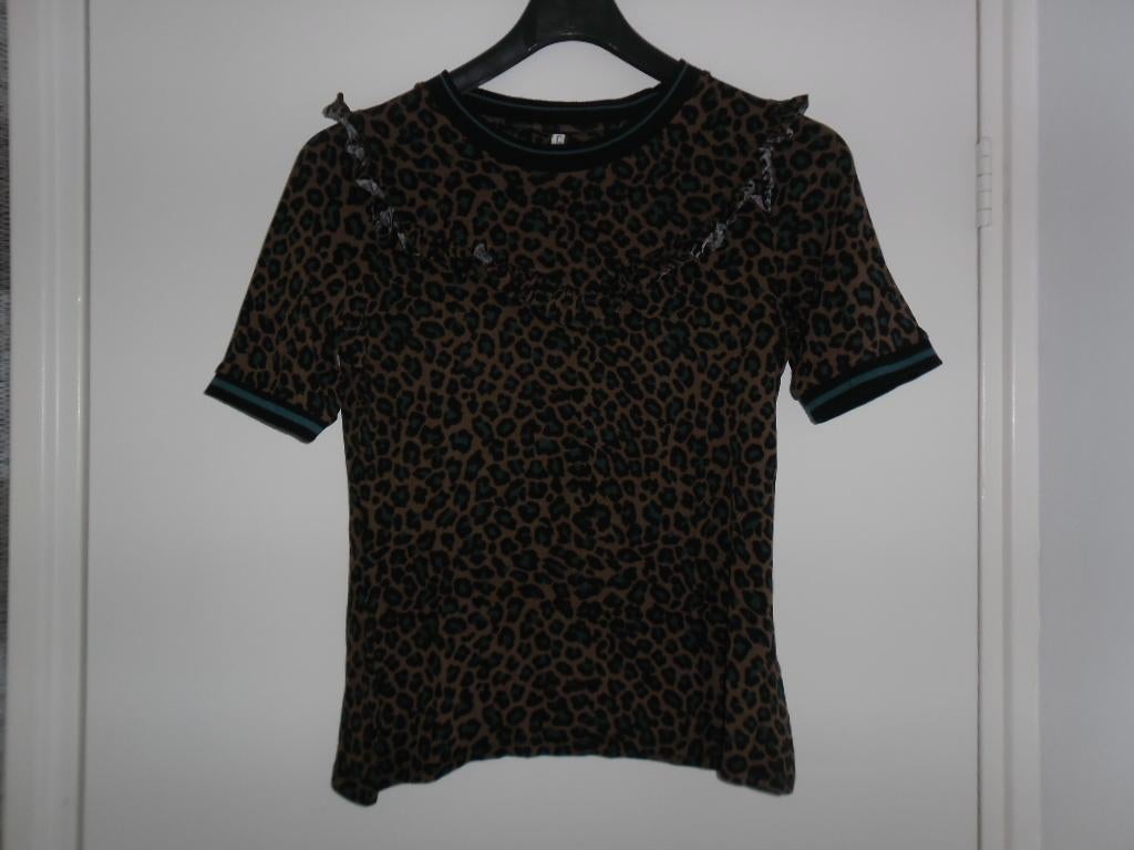 Summum Woman Luxury Bruin/Groen Tijgerprint T-shirt Maat S, Maat 38/40 (M), Summum Woman, Bruin, Ophalen of Verzenden