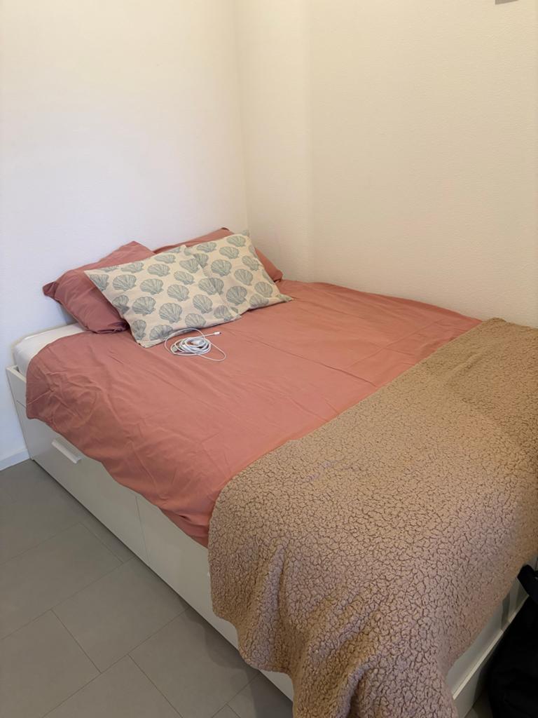 IKEA Brimnes bed 140x200, Ophalen, Wit, Tweepersoons, 140 cm