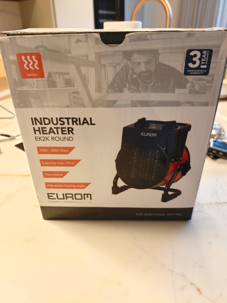 Eurom Industriële Heater EK2K 1000-2000W, 30 tot 80 cm, Kachel, Minder dan 60 cm, Ophalen of Verzenden