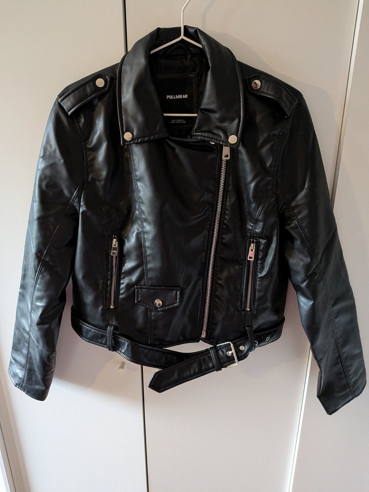Pull&Bear Zwart Imitatie Leren Bikerjack Maat XL, Pull&Bear, Zwart, Maat 46/48 (XL) of groter, Ophalen of Verzenden