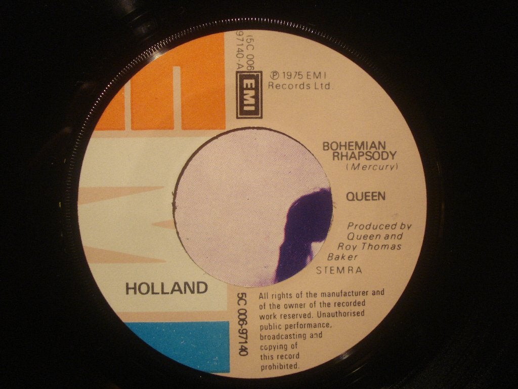 Queen 7" Vinyl Single: ‘Bohemian Rhapsody’ EMI-Holland label, Ophalen of Verzenden, Zo goed als nieuw, Rock en Metal