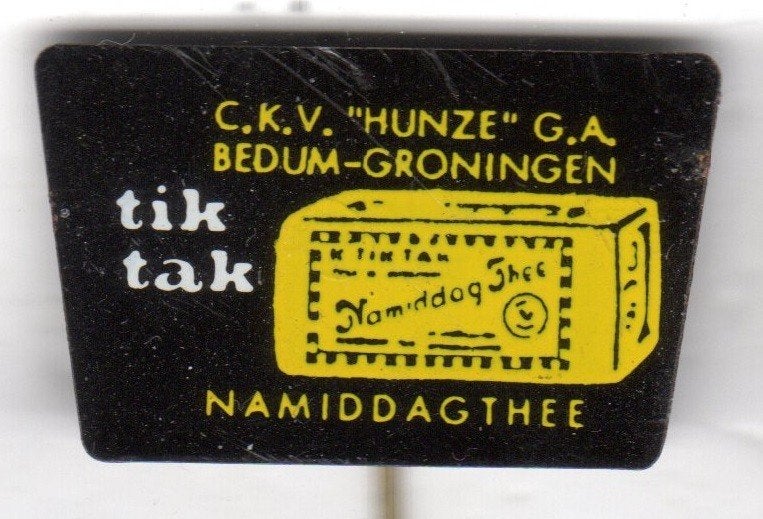 Speldje CKV HUNZE GA BEDUM GRONINGEN TIK TAK (A1), Verzamelen, Ophalen of Verzenden, Gebruikt, Overige onderwerpen