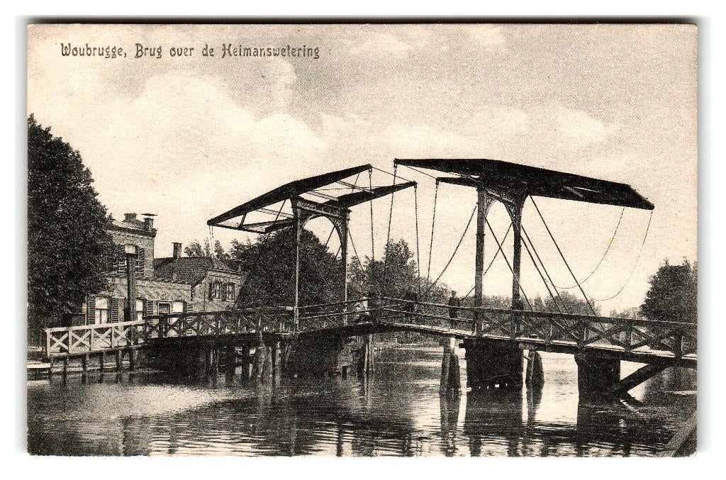 Woubrugge, Brug over de Heimanswetering, Verzenden, Voor 1920, Ongelopen, Zuid-Holland