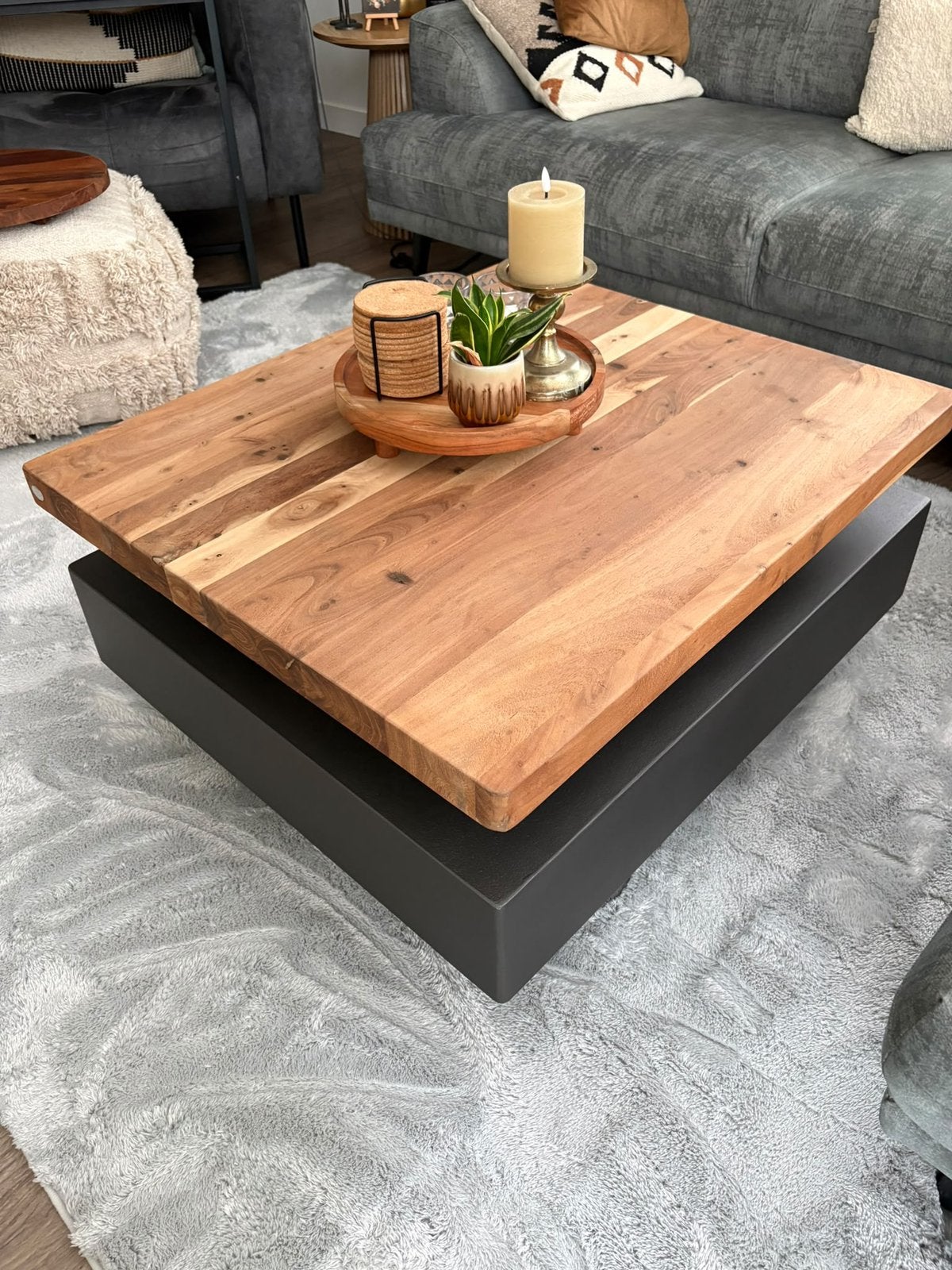 Henders Hazel salontafel 80x70 h40cm, Huis en Inrichting, Ophalen, Gebruikt, 100 tot 150 cm, 50 tot 100 cm